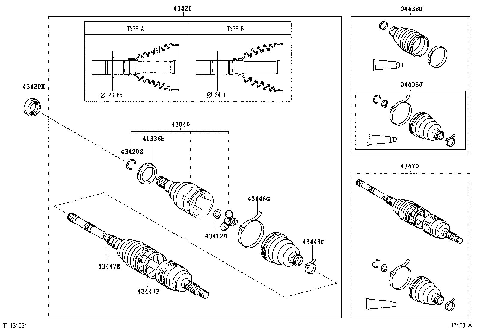 04427-52690 BOOT KIT, FRONT DRIVE SHAFT, IN & OUTBOARD, RH product image