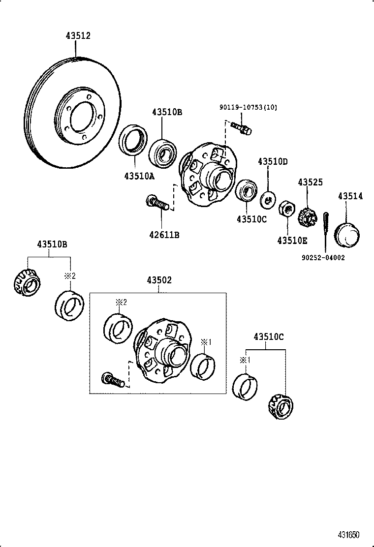 43512-26100 DISC, FRONT product image