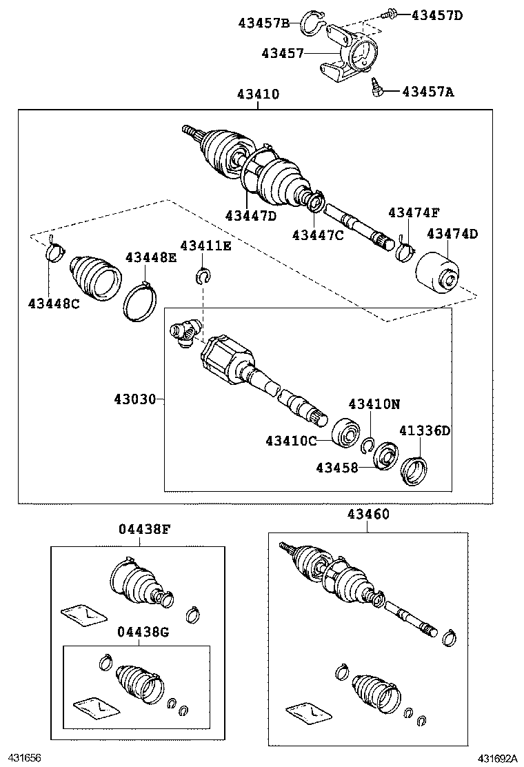 04437-06160 BOOT KIT, FRONT DRIVE SHAFT INBOARD JOINT, RH product image