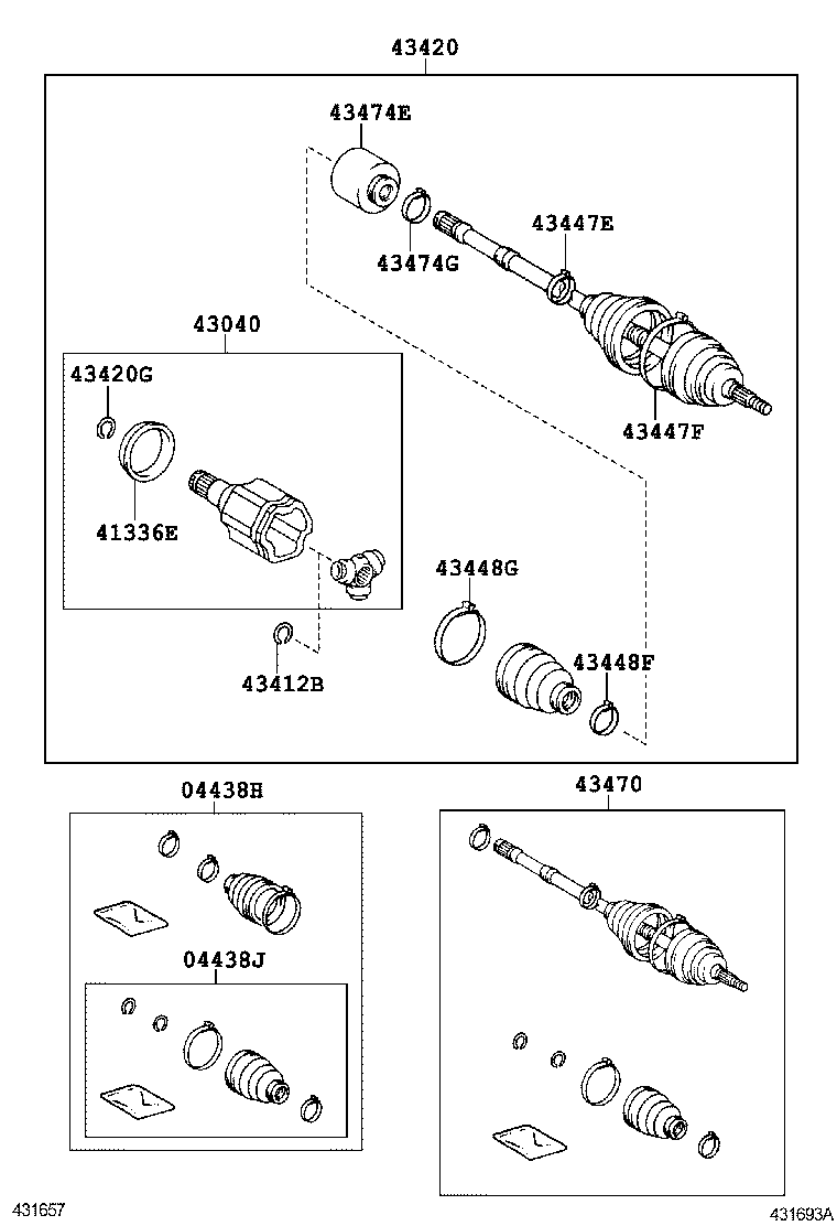 04437-06160 BOOT KIT, FRONT DRIVE SHAFT INBOARD JOINT, RH product image