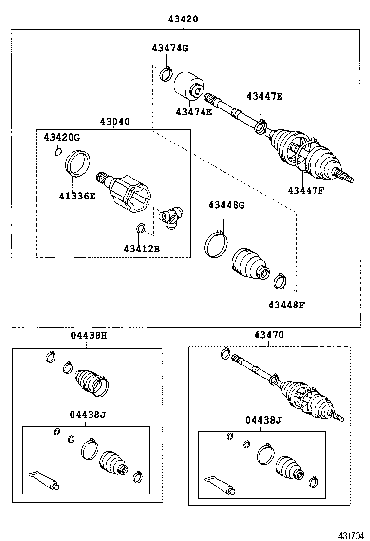04437-06180 BOOT KIT, FRONT DRIVE SHAFT INBOARD JOINT, RH product image