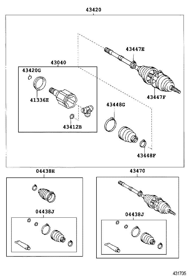 04437-06180 BOOT KIT, FRONT DRIVE SHAFT INBOARD JOINT, RH product image