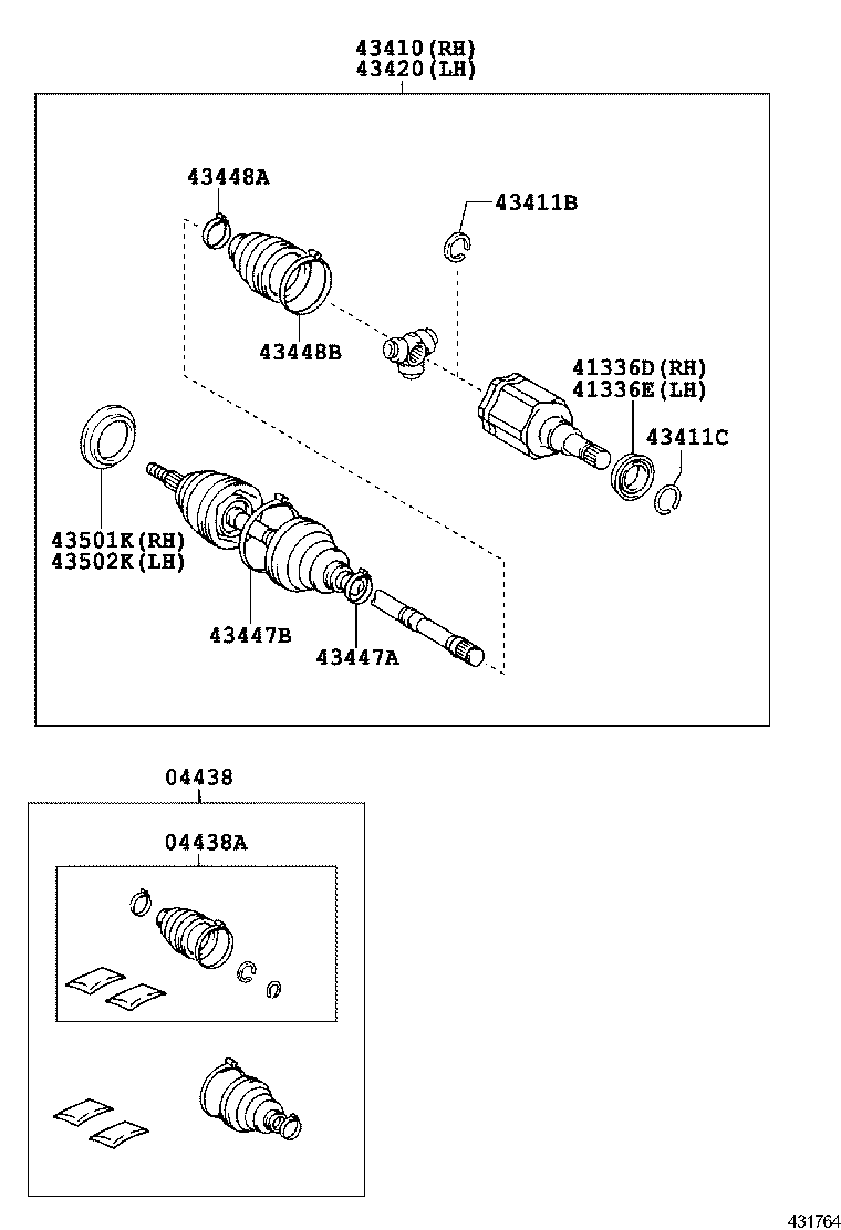 Toyota 41336-0C010 COVER, FRONT DRIVE SHAFT DUST, RH