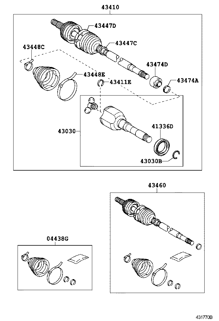 04437-02330 BOOT KIT, FRONT DRIVE SHAFT INBOARD JOINT, RH product image