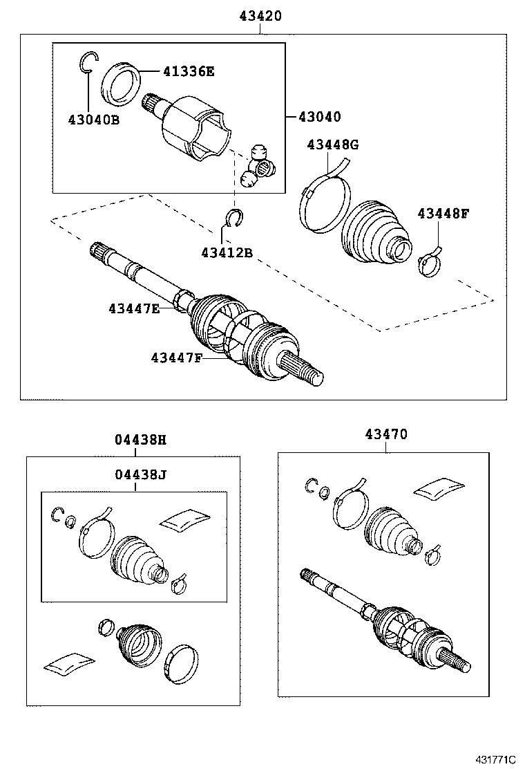 04437-02330 BOOT KIT, FRONT DRIVE SHAFT INBOARD JOINT, RH product image