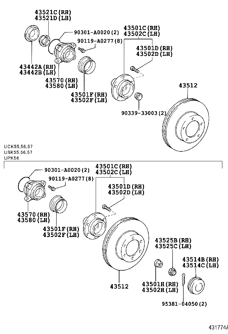 Toyota 43512-0C020 DISC, FRONT