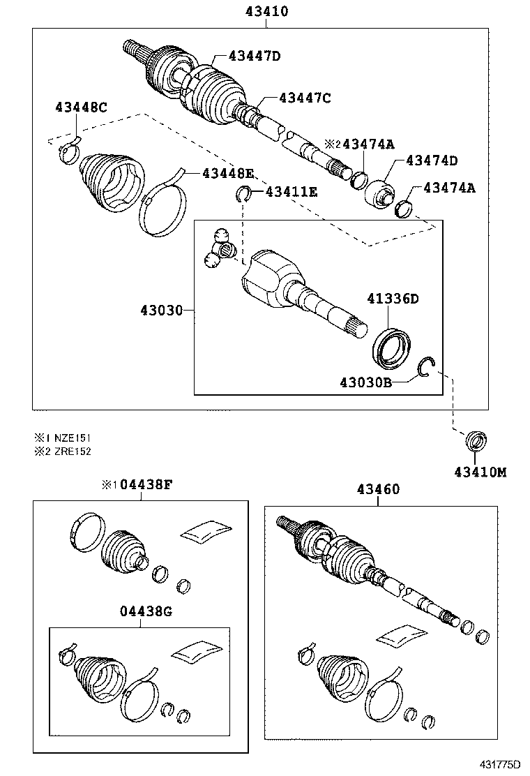 43470-80319 SHAFT ASSY, FRONT DRIVE OUTBOARD JOINT, RH product image