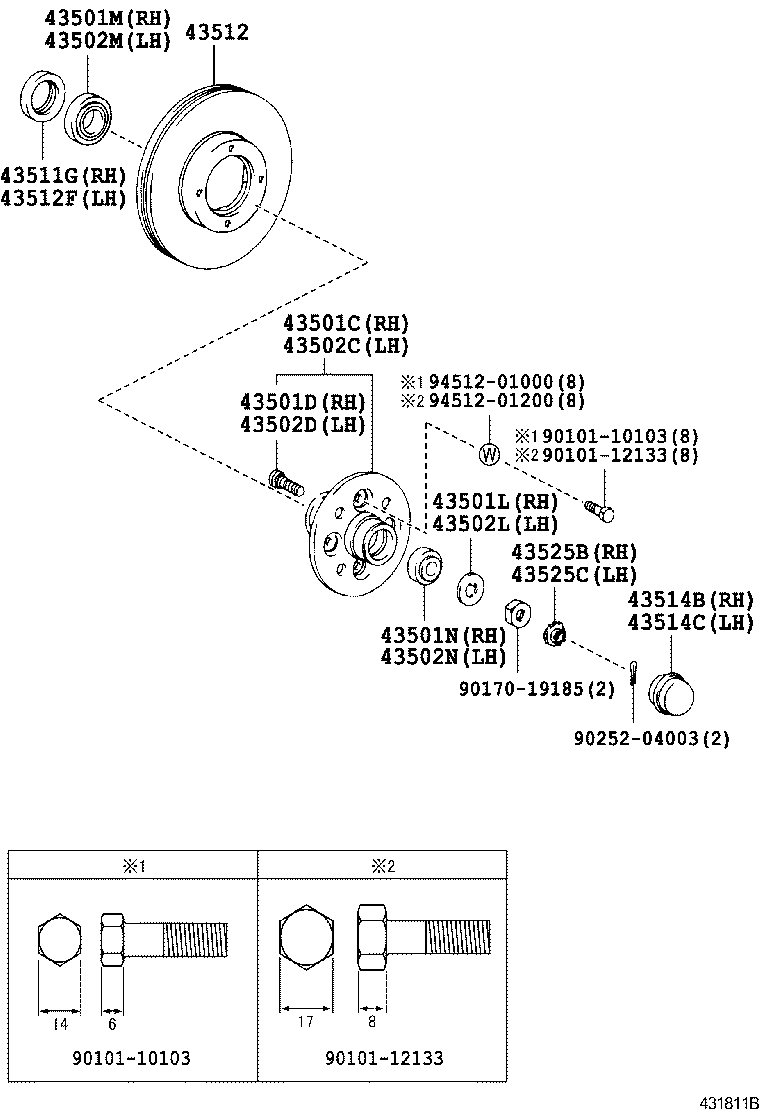 43512-28111 DISC, FRONT product image