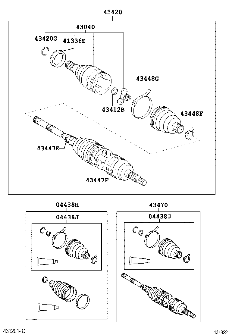 04437-02310 BOOT KIT, FRONT DRIVE SHAFT INBOARD JOINT, RH product image