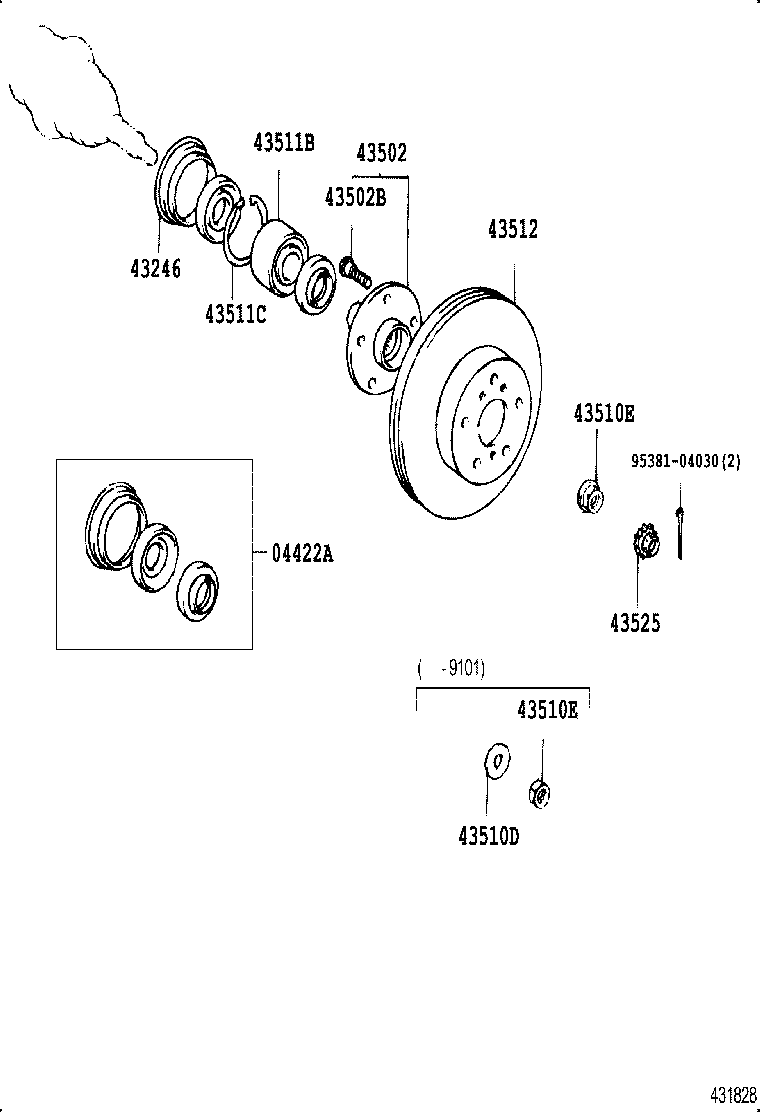 Toyota 90080-36012 BEARING (FOR FRONT AXLE HUB)