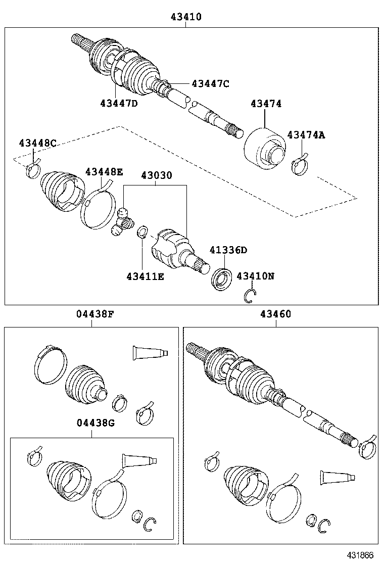04437-02300 BOOT KIT, FRONT DRIVE SHAFT INBOARD JOINT, RH product image