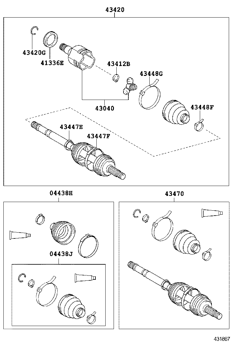 04437-02300 BOOT KIT, FRONT DRIVE SHAFT INBOARD JOINT, RH product image