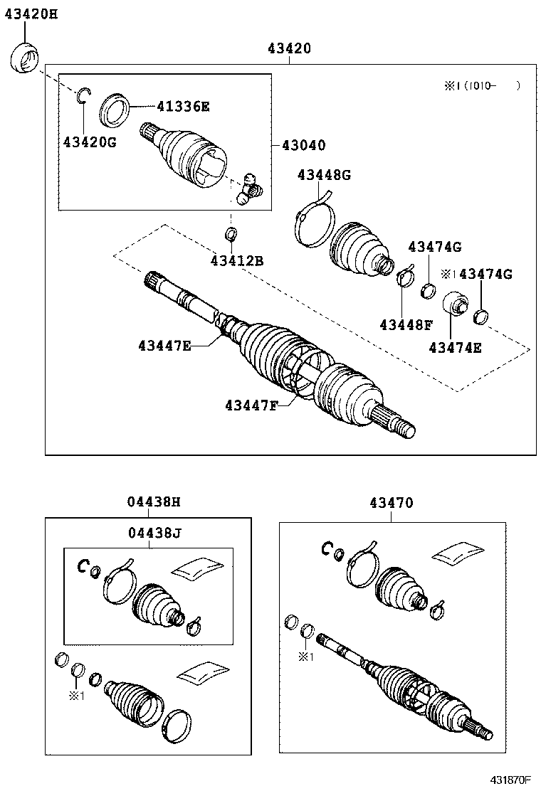 04427-12773 BOOT KIT, FRONT DRIVE SHAFT, IN & OUTBOARD, RH product image