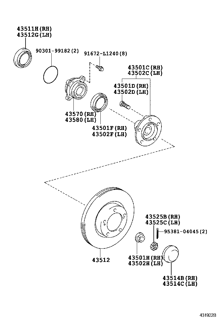 90179-C0011 NUT (FOR FRONT AXLE SHAFT RH) product image