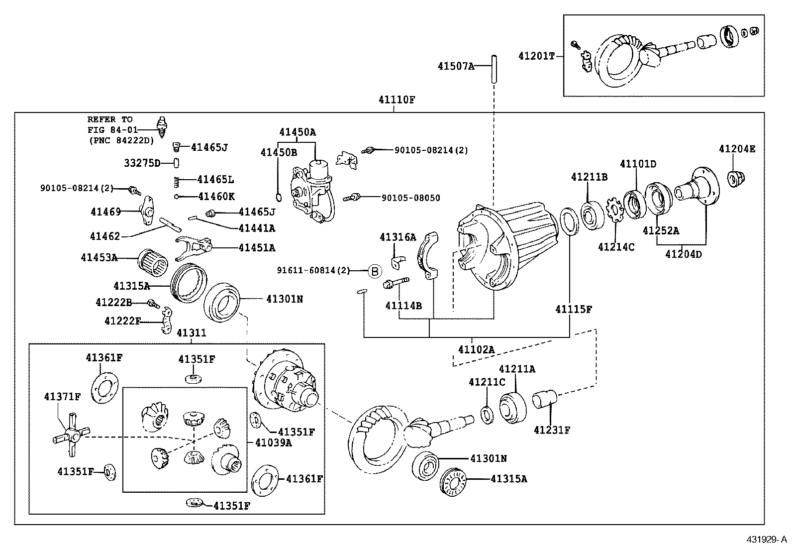 41201-80140 FINAL GEAR KIT, DIFFERENTIAL, FRONT product image