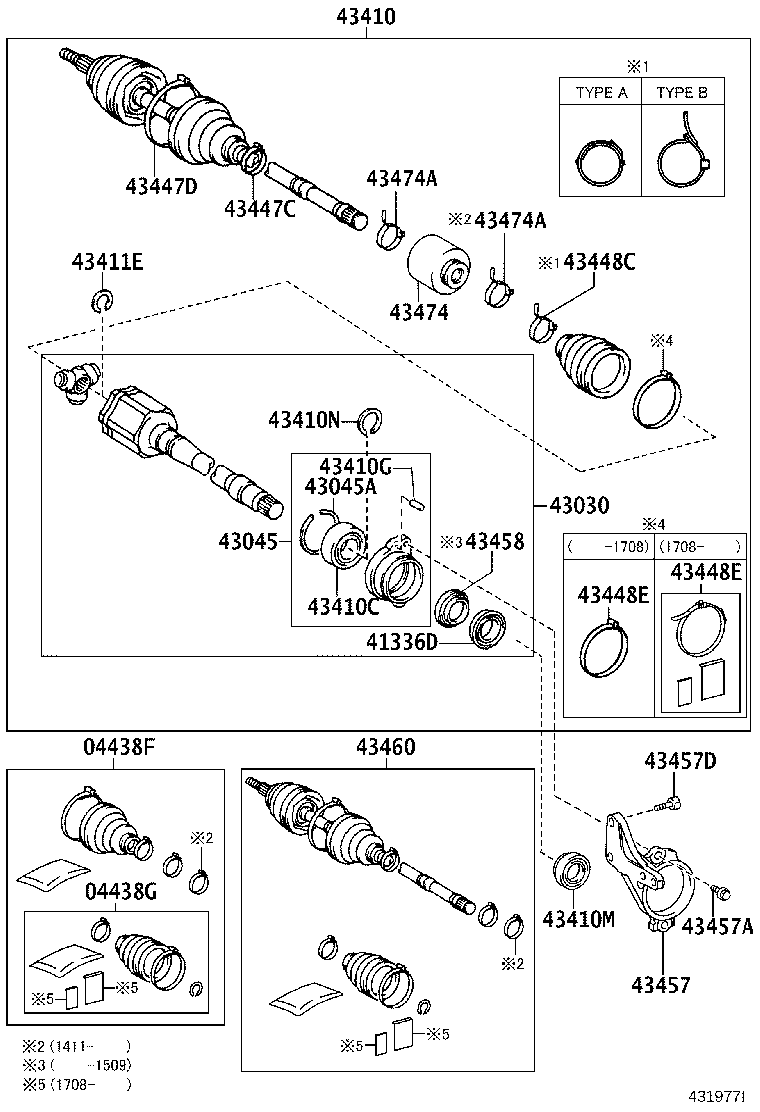 04427-12773 BOOT KIT, FRONT DRIVE SHAFT, IN & OUTBOARD, RH product image