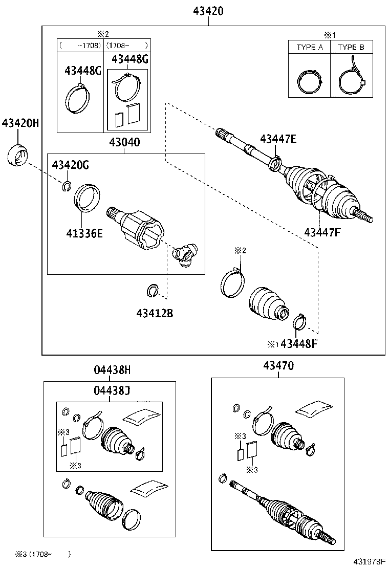 04427-12773 BOOT KIT, FRONT DRIVE SHAFT, IN & OUTBOARD, RH product image