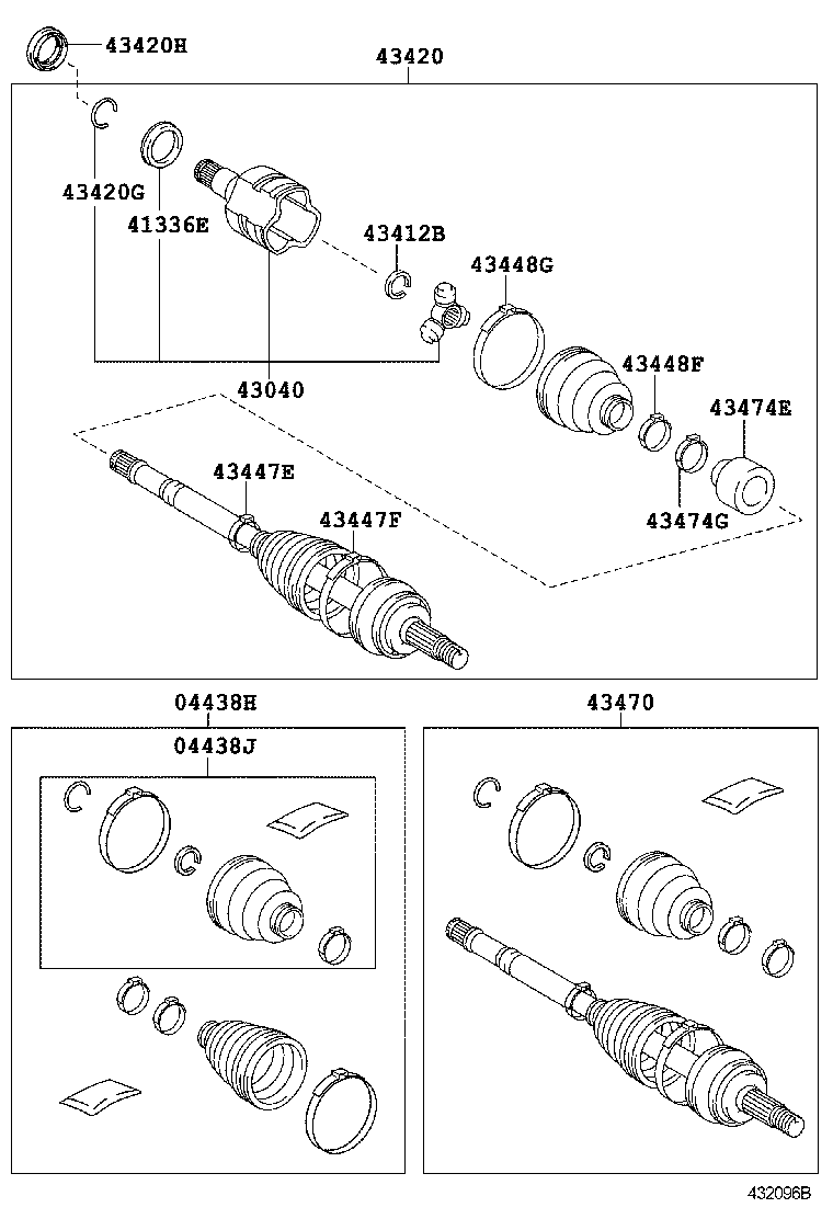 04427-05260 BOOT KIT, FRONT DRIVE SHAFT, IN & OUTBOARD, RH product image