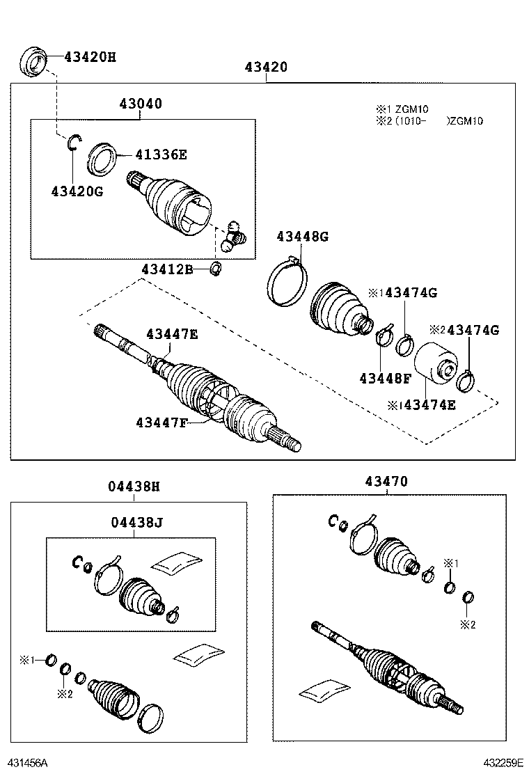 43470-80205 SHAFT ASSY, FRONT DRIVE OUTBOARD JOINT, RH product image