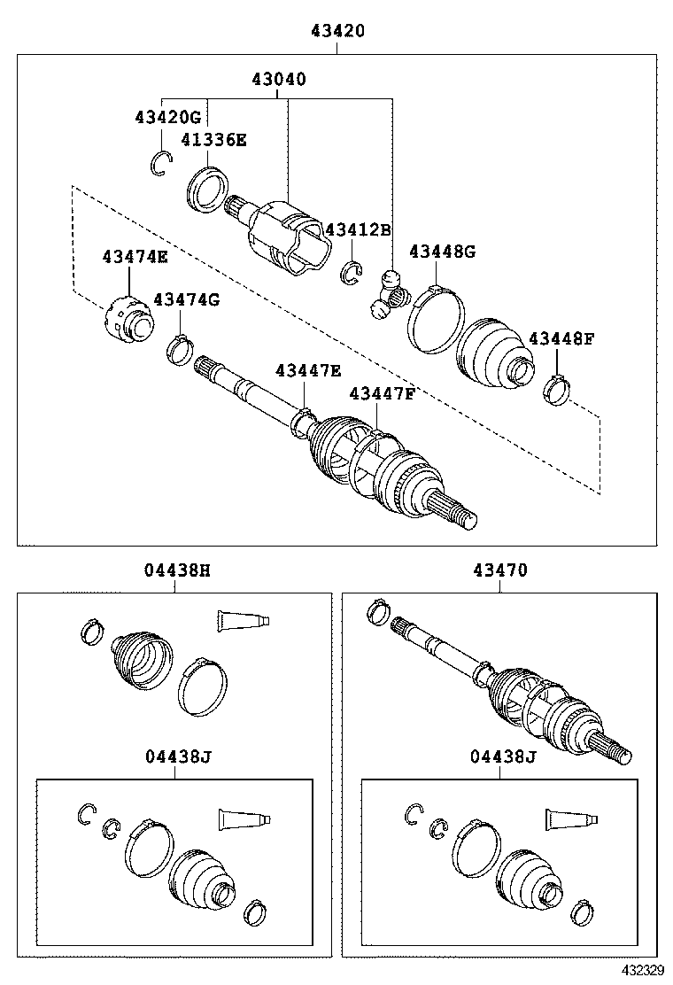 04437-06180 BOOT KIT, FRONT DRIVE SHAFT INBOARD JOINT, RH product image