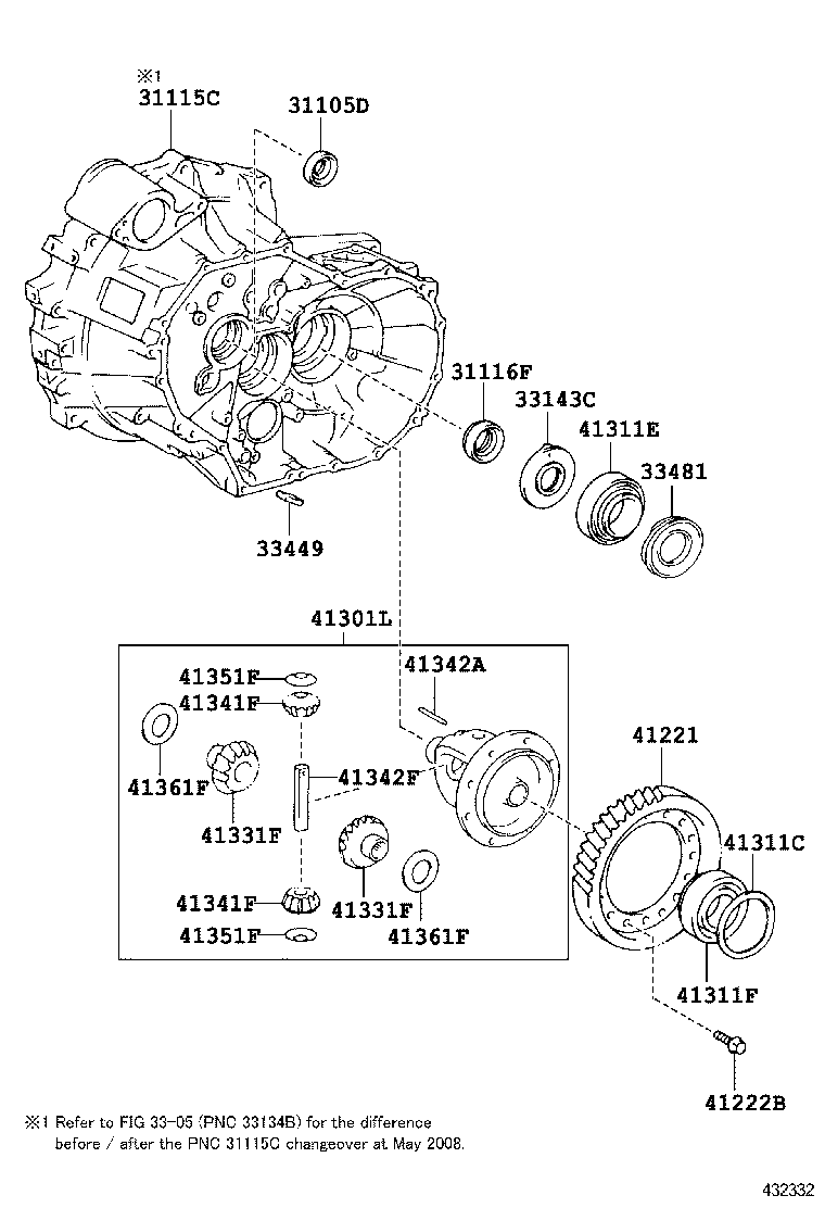 31105-33040 CASE, FRONT TRANSAXLE(MTM) product image