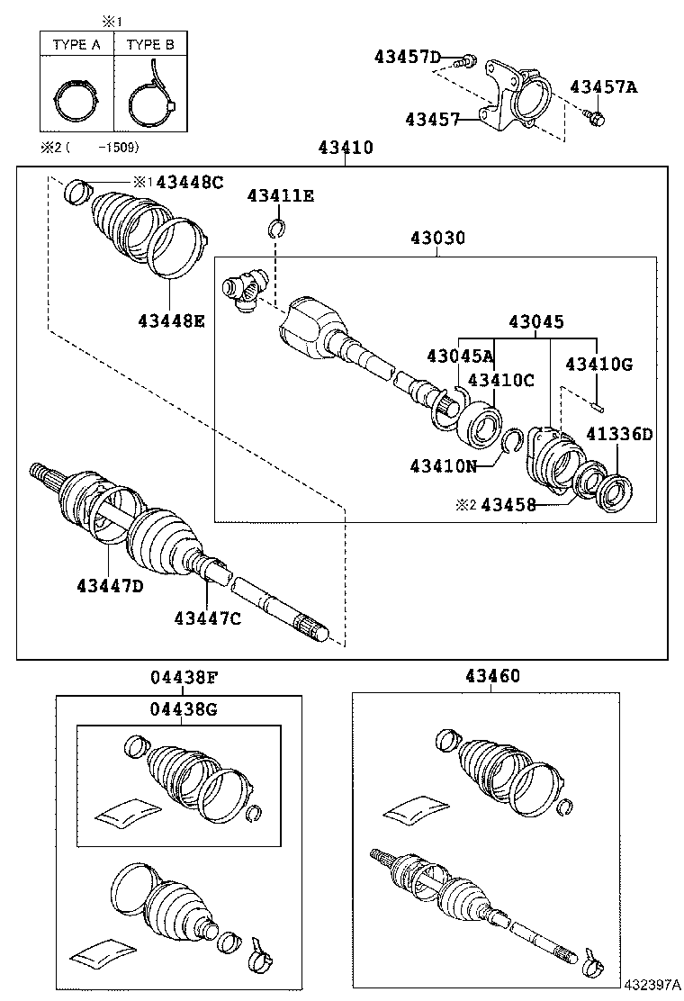 43470-49636 SHAFT ASSY, FRONT DRIVE OUTBOARD JOINT, LH product image