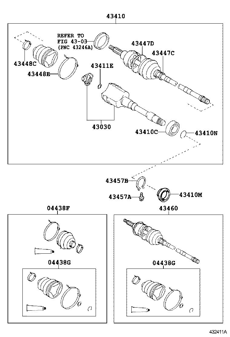 43410-30031 SHAFT ASSY, FRONT DRIVE, RH product image