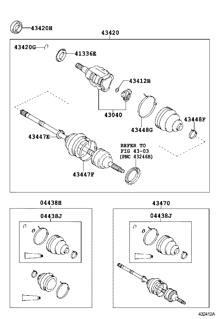 43410-30031 SHAFT ASSY, FRONT DRIVE, RH product image