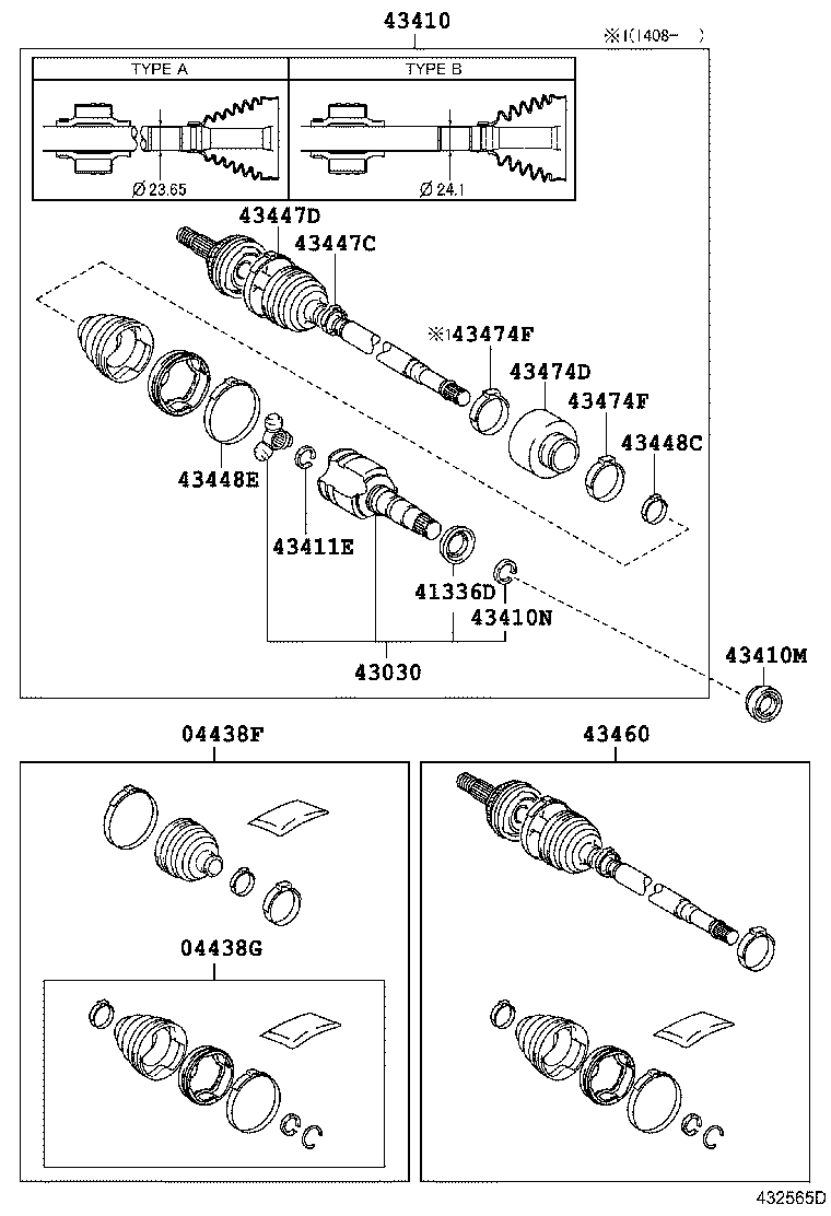 04437-52192 BOOT KIT, FRONT DRIVE SHAFT INBOARD JOINT, RH product image