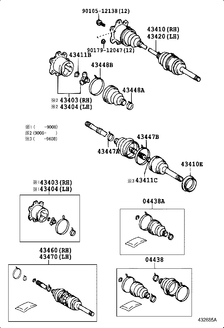 43430-26020 SHAFT ASSY, FRONT DRIVE, RH product image