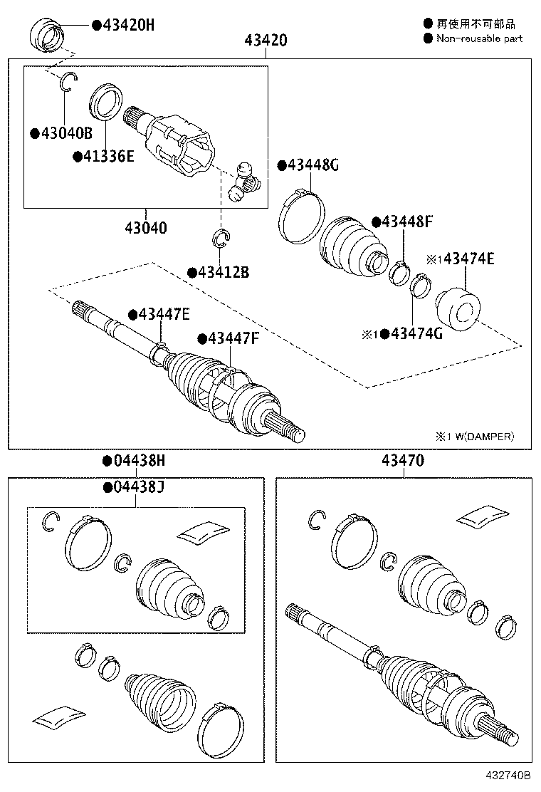 43030-02100 JOINT ASSY, FRONT DRIVE INBOARD, RH product image
