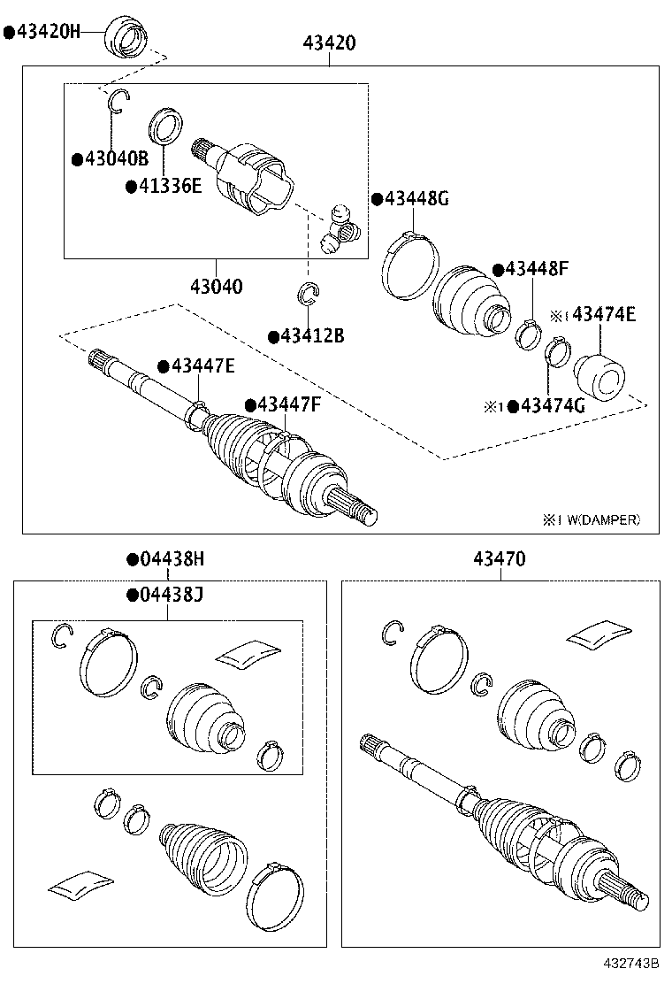 43030-02100 JOINT ASSY, FRONT DRIVE INBOARD, RH product image