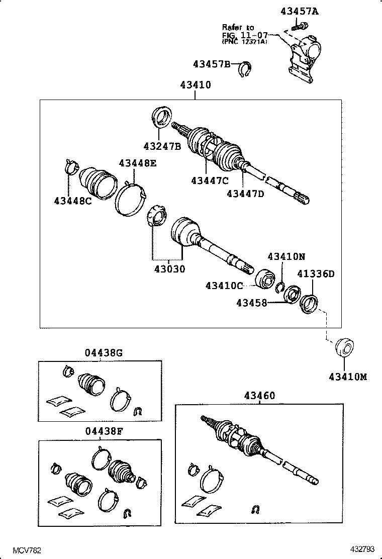43420-07050 SHAFT ASSY, FRONT DRIVE, LH product image