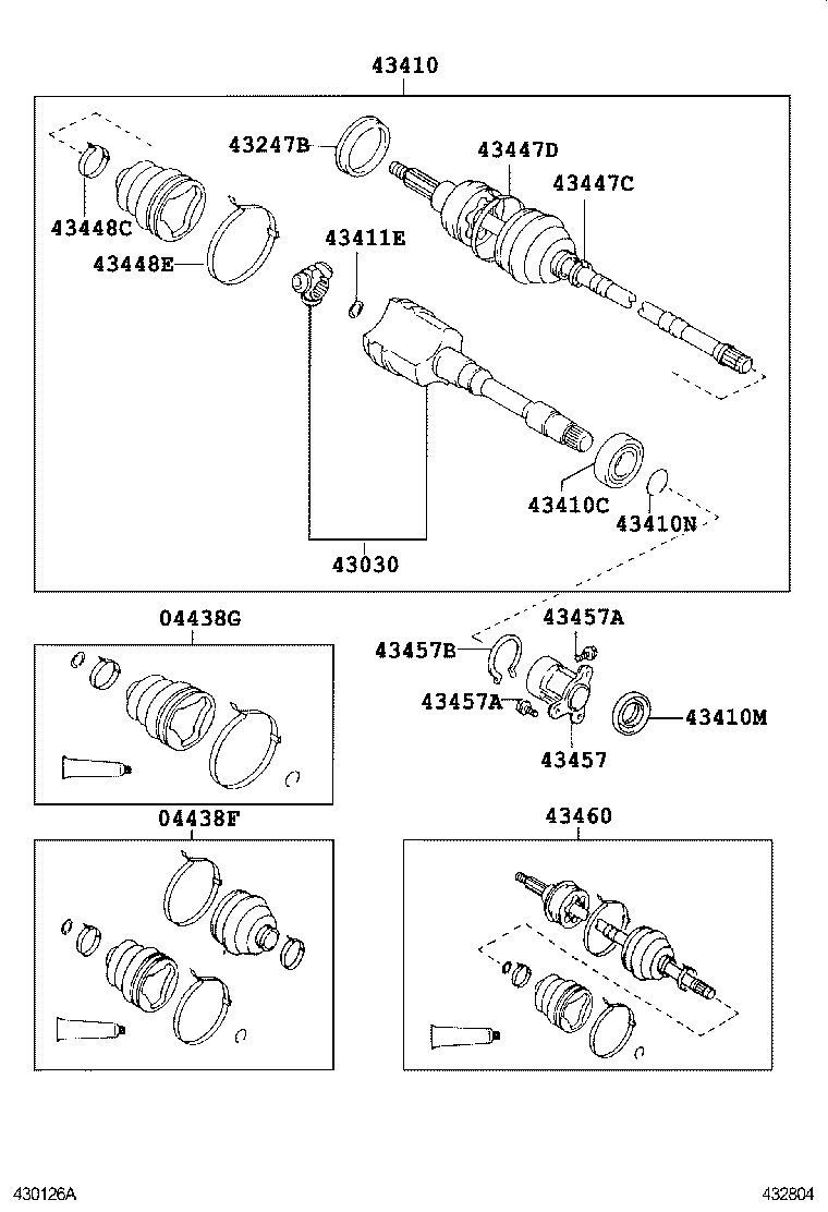 43470-39226 SHAFT ASSY, FRONT DRIVE OUTBOARD JOINT, RH product image