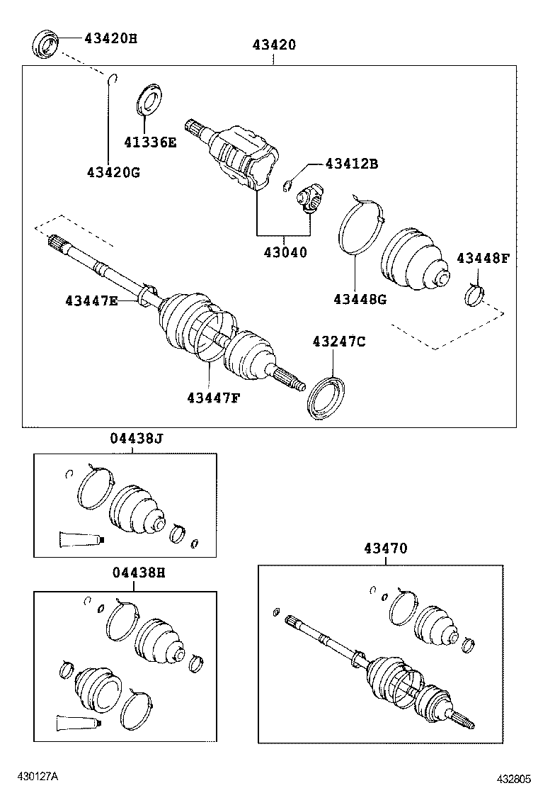 43470-39226 SHAFT ASSY, FRONT DRIVE OUTBOARD JOINT, RH product image