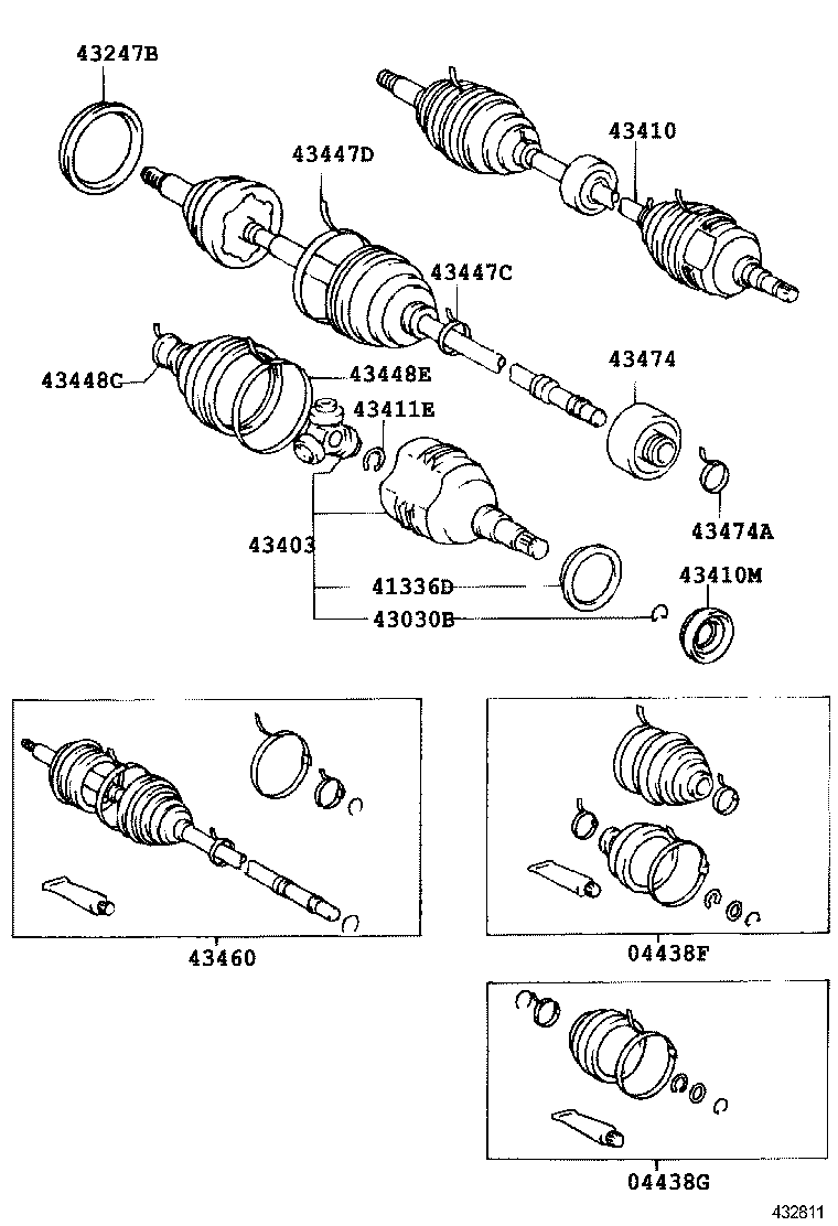 43470-19716 SHAFT ASSY, FRONT DRIVE OUTBOARD JOINT, LH product image
