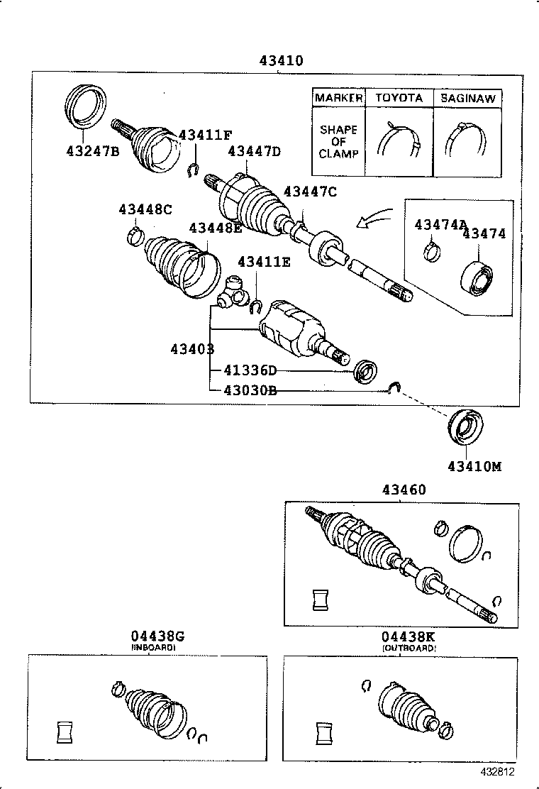 43470-19716 SHAFT ASSY, FRONT DRIVE OUTBOARD JOINT, LH product image