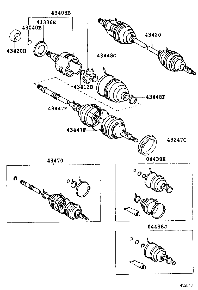 43470-19716 SHAFT ASSY, FRONT DRIVE OUTBOARD JOINT, LH product image
