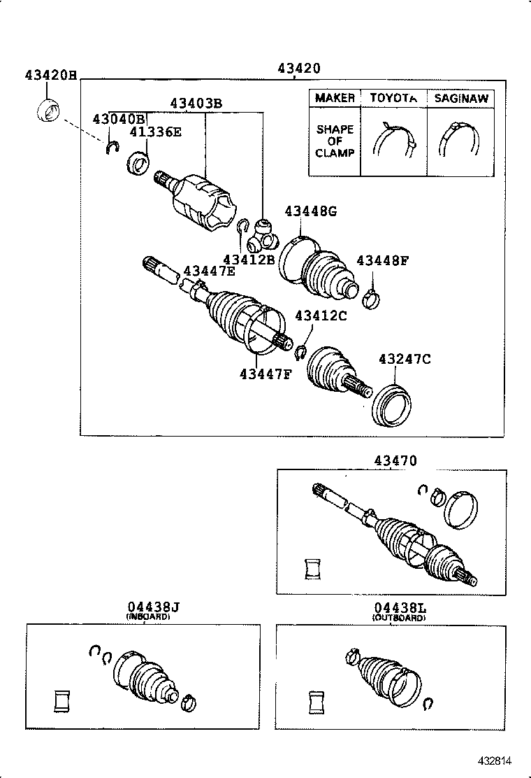 43470-19716 SHAFT ASSY, FRONT DRIVE OUTBOARD JOINT, LH product image