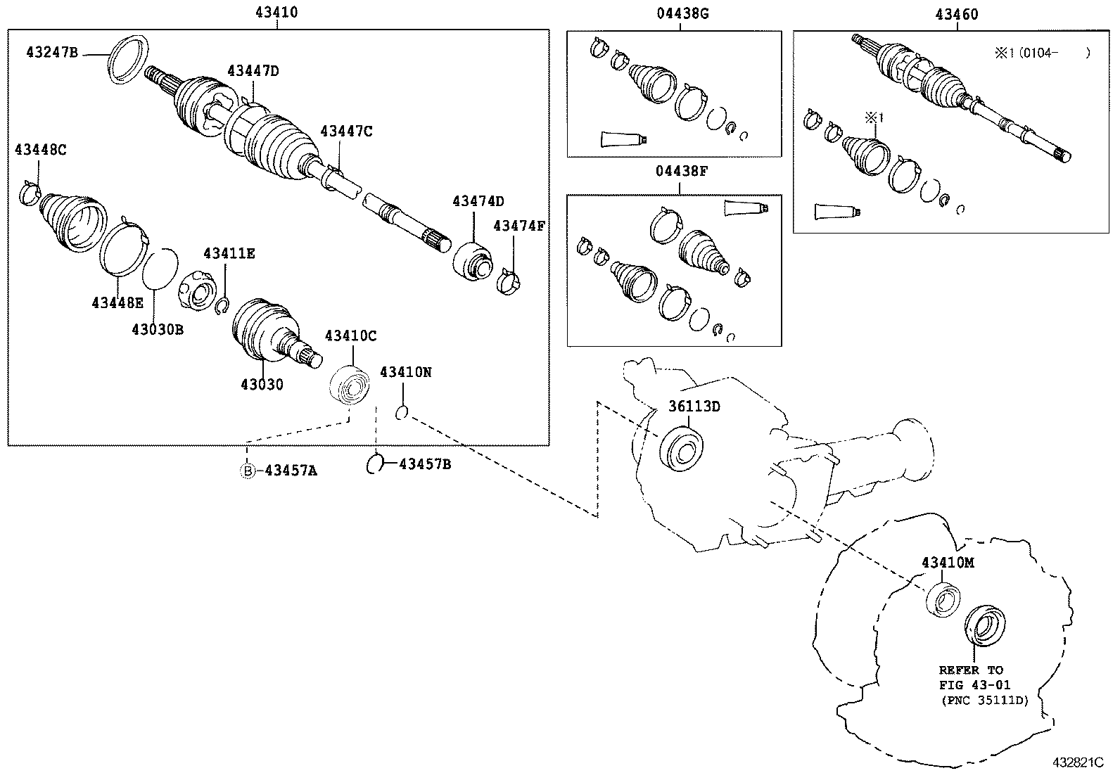 43470-49236 SHAFT ASSY, FRONT DRIVE OUTBOARD JOINT, RH product image