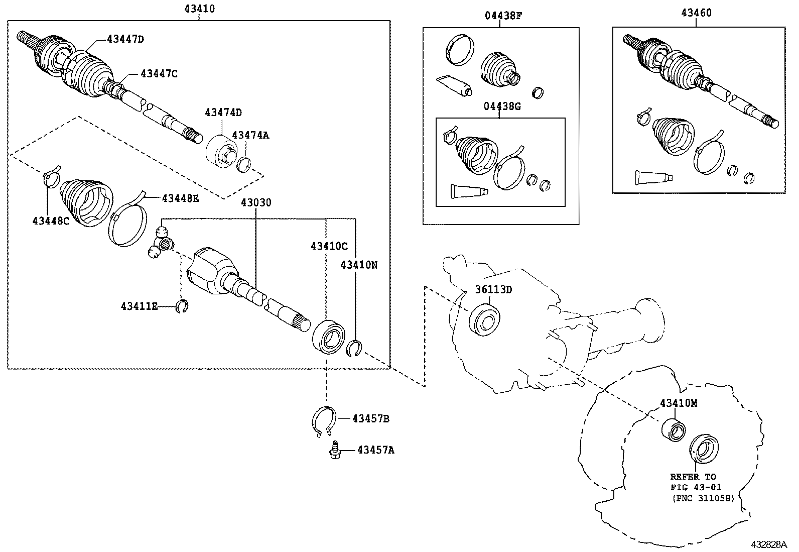 43460-59195 SHAFT ASSY, FRONT DRIVE OUTBOARD JOINT, RH product image