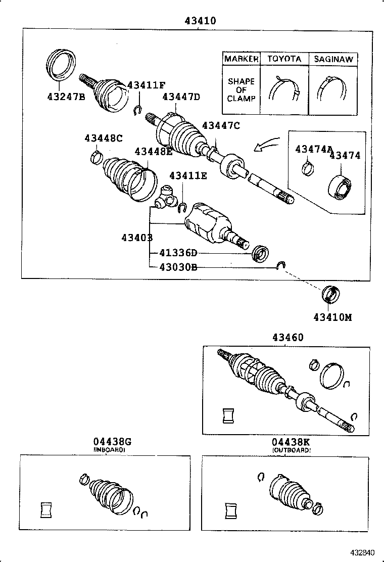 43030-12040 JOINT SET, FRONT AXLE INBOARD, RH product image