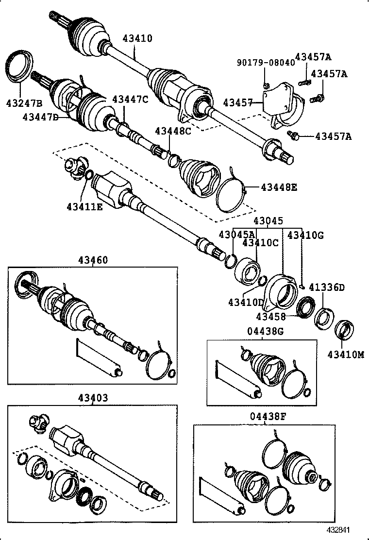 43030-12040 JOINT SET, FRONT AXLE INBOARD, RH product image