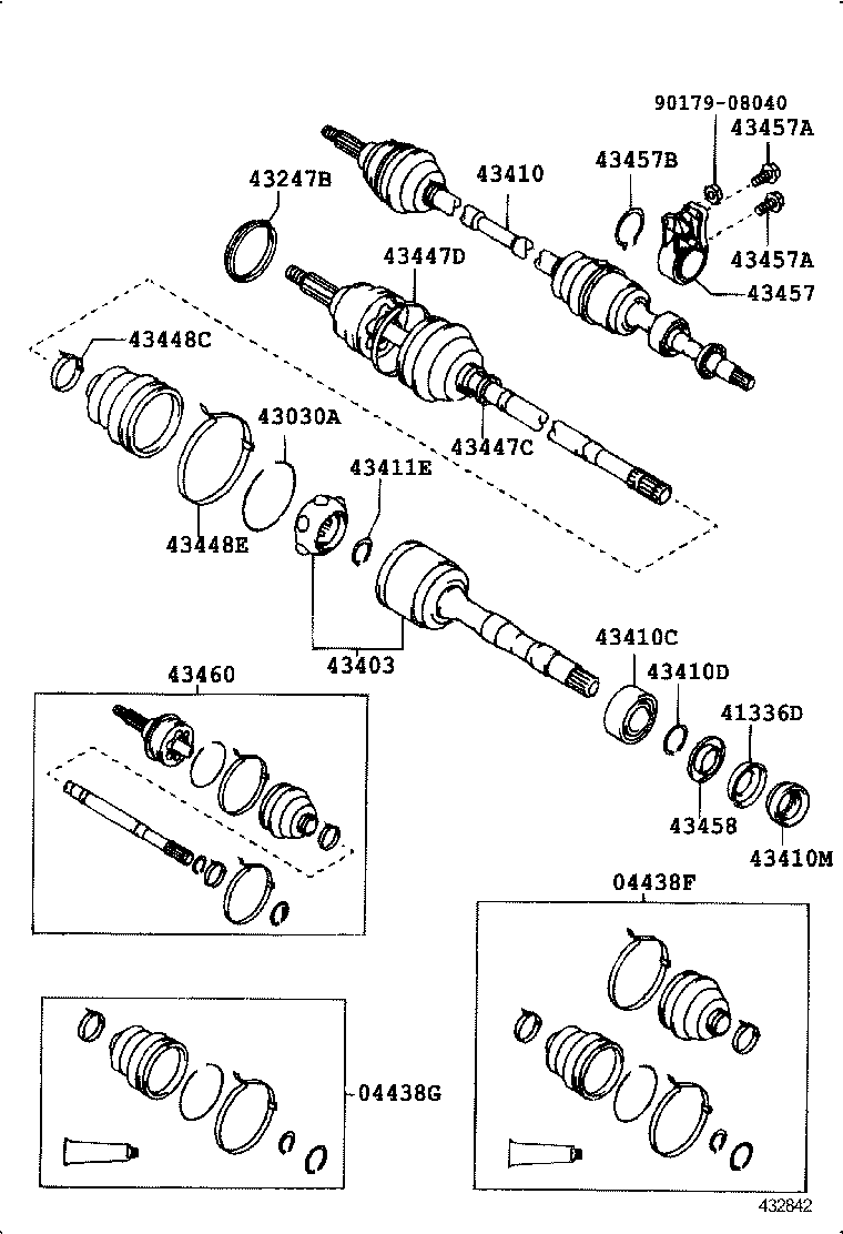 43030-12040 JOINT SET, FRONT AXLE INBOARD, RH product image