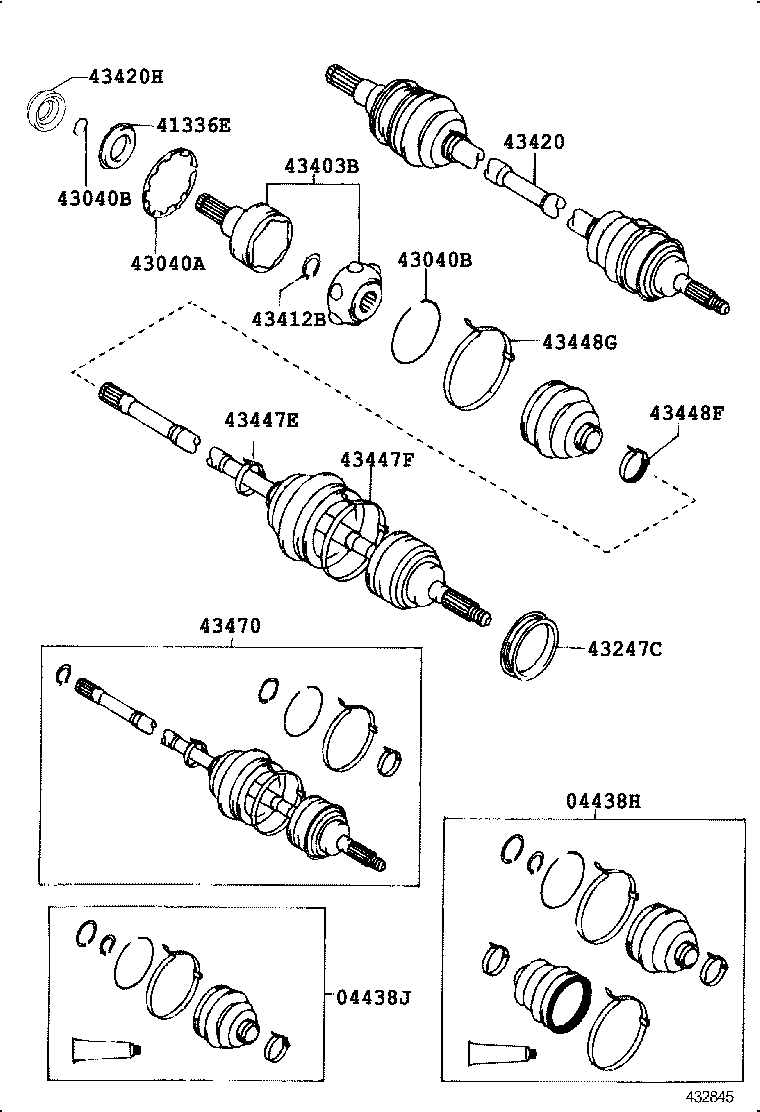 43030-12040 JOINT SET, FRONT AXLE INBOARD, RH product image