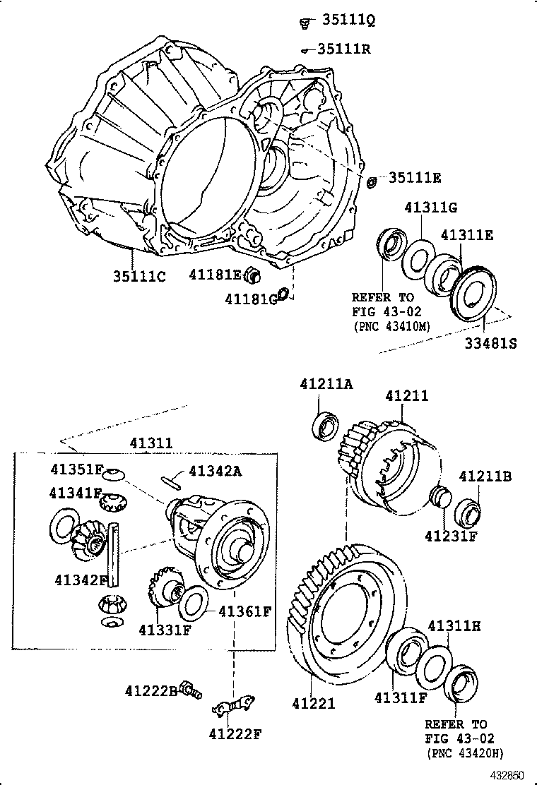 41301-12180 CASE SUB-ASSY, FRONT DIFFERENTIAL, NO.1 product image