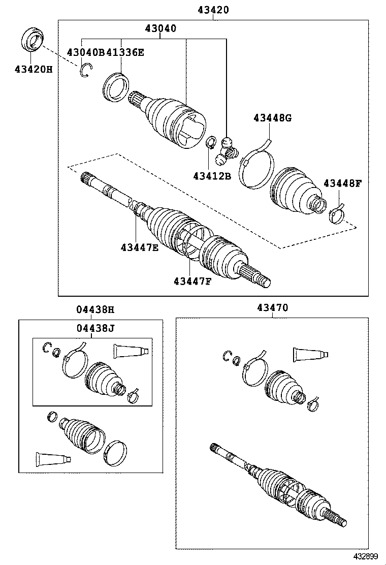 04428-52010 BOOT KIT, FRONT DRIVE SHAFT, IN & OUTBOARD, LH product image