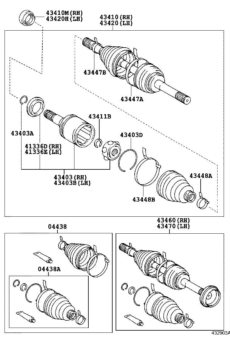 Toyota 43430-60020 SHAFT ASSY, FRONT DRIVE, RH