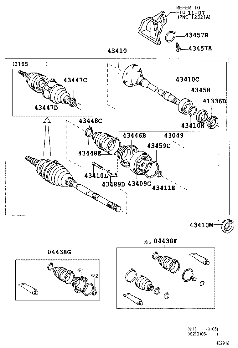 43410-0W150 SHAFT ASSY, FRONT DRIVE, RH product image