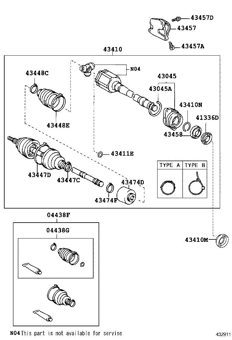 43410-0W150 SHAFT ASSY, FRONT DRIVE, RH product image